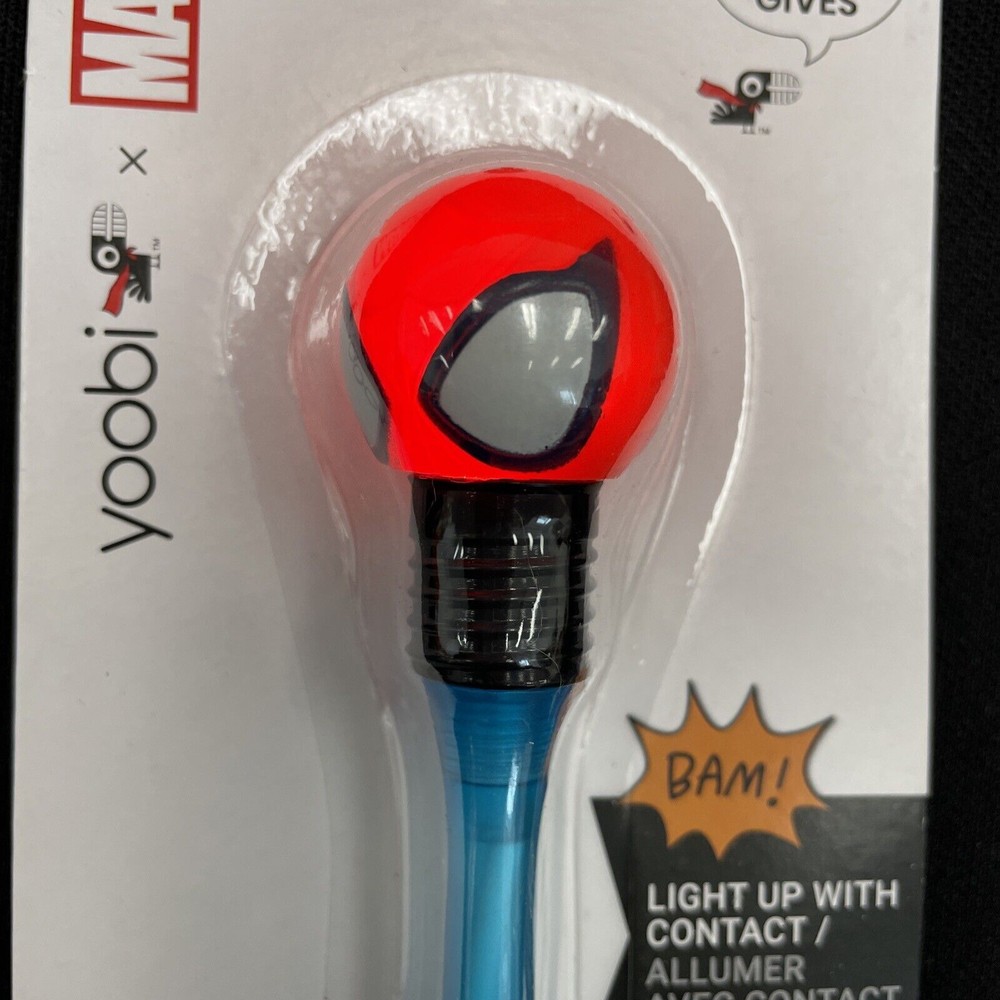 Yoobi Light Up Black Ink Ballpoint Pen Marvel Spider-Man