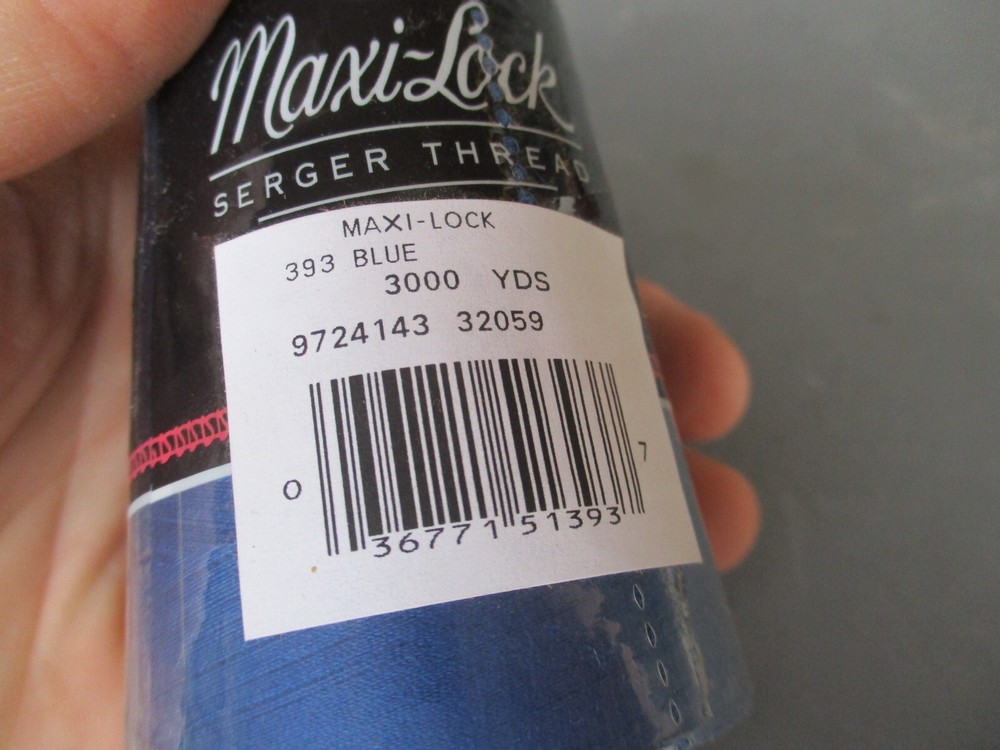 Maxi-Lock BLUE Serger Thread, 3000 yards, Tex 27, Unused Spool