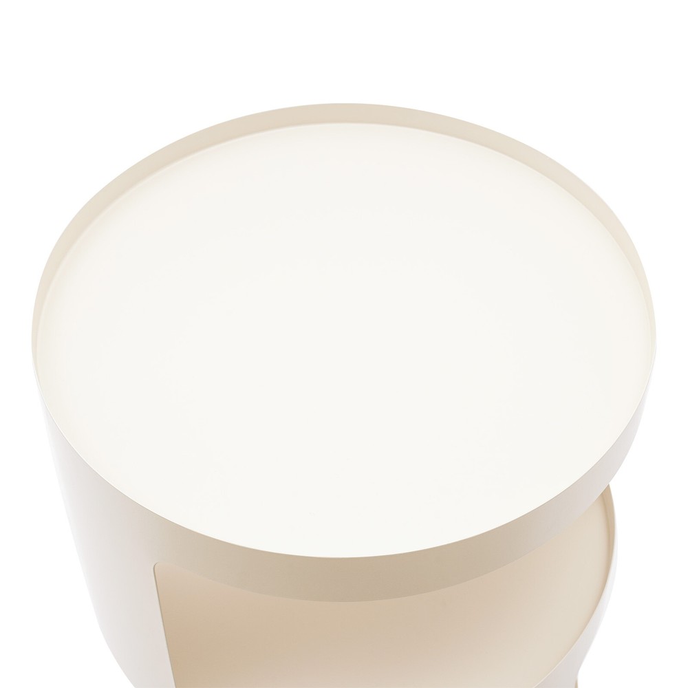 White Metal Side Table Modern Freestanding Nightstand Small Quality End Table