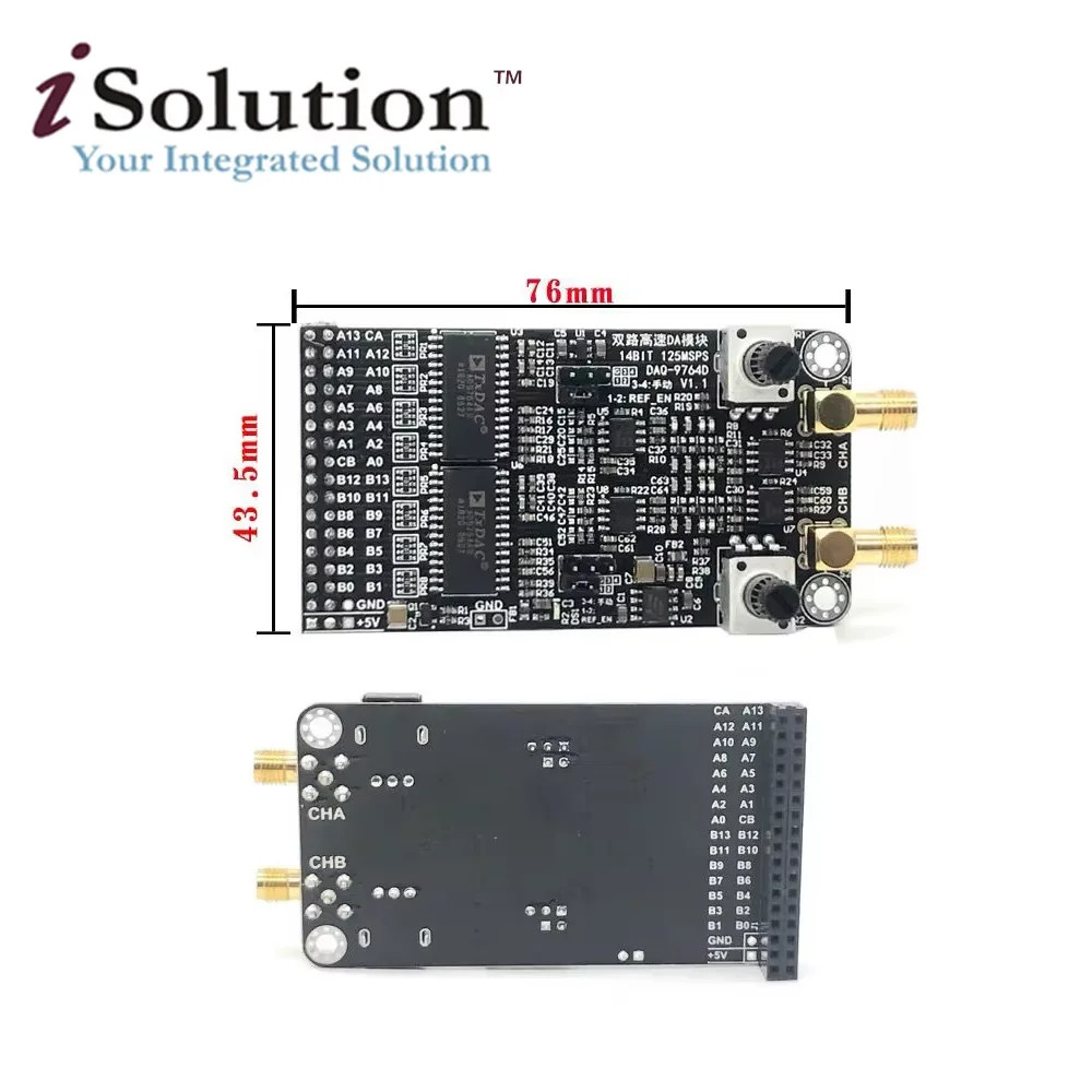 AD9764 Module Dual Channel High-speed DAC Module 14 Bit Parallel DA125M