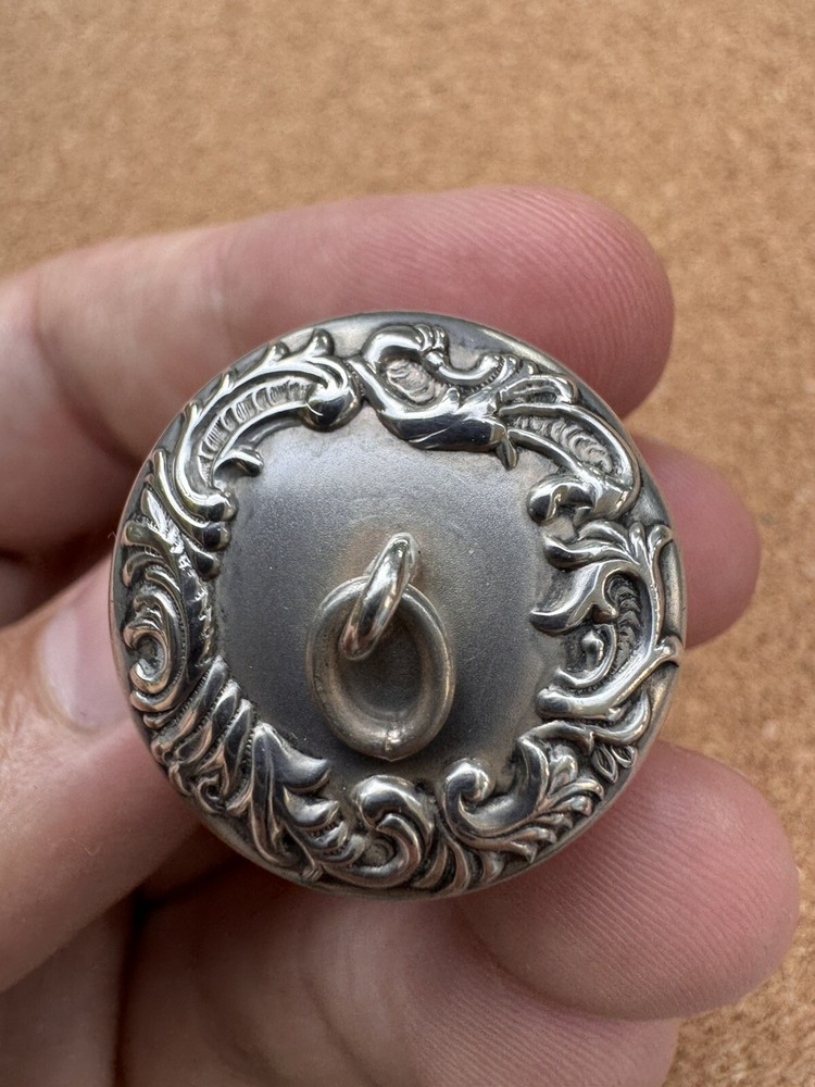 Antique Sterling Silver Acorn Shaped Chatelaine Thimble Holder Pendant