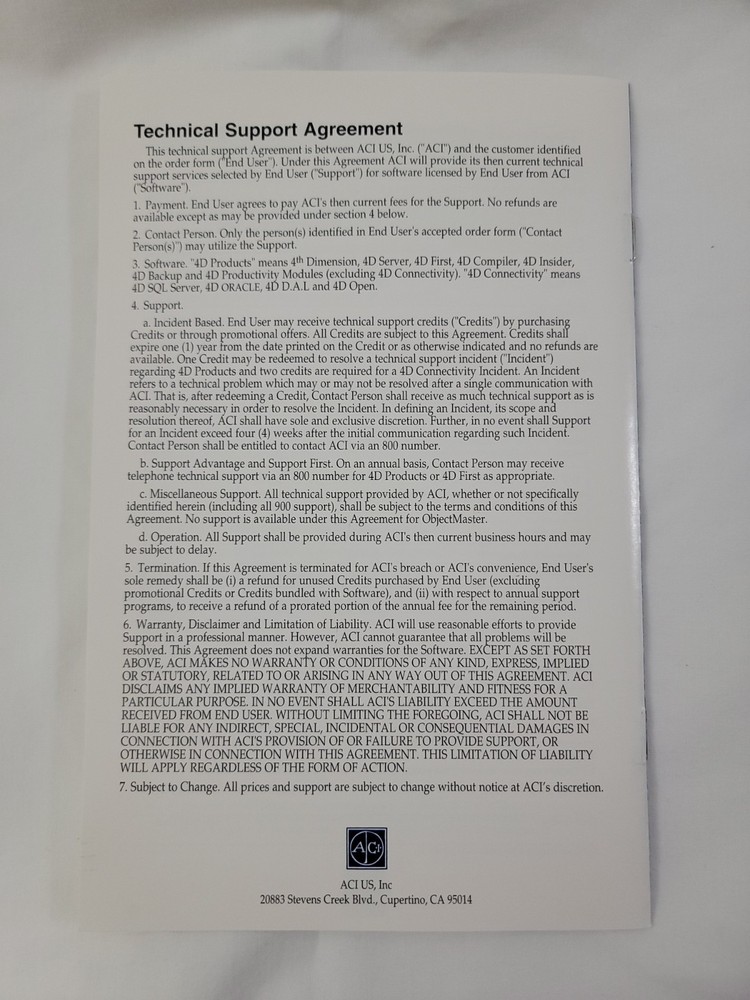 Vintage 1994 ACI 4D First Relational Database Software for Macintosh