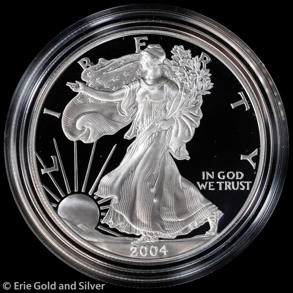2004-W $1 US Mint Proof American Silver Eagle w/ Box & COA