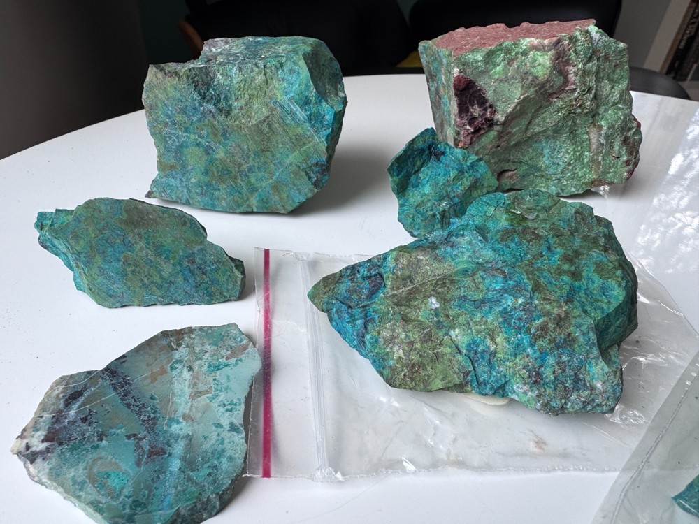 Old Stock Parrot Wing Chrysocolla Rough 2lbs 13oz