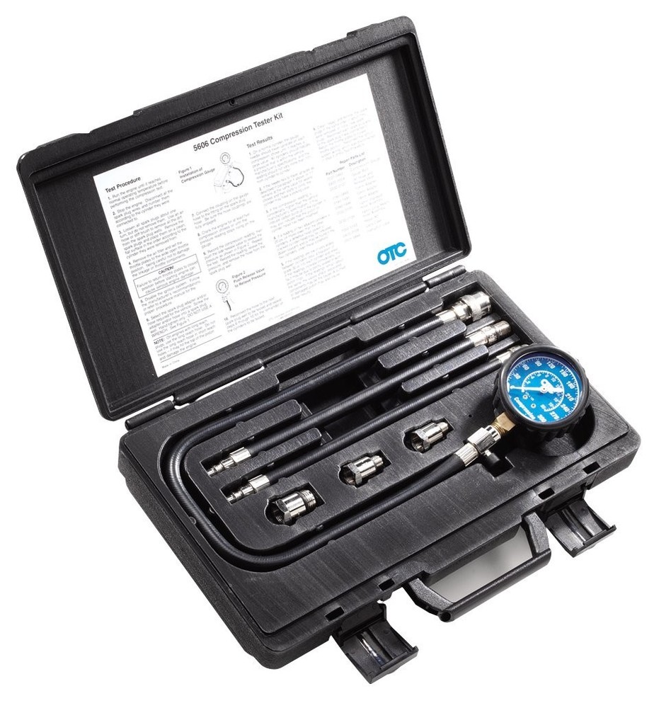 Engine Compression Tester OTC Cylinder Tool Kit Gasoline Engines Adapters