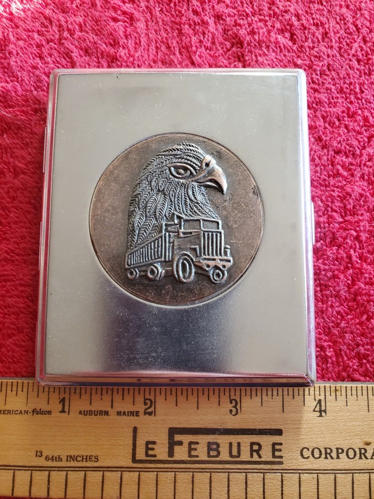 Vintage EAGLE Head & Truck Cigarette Case.
