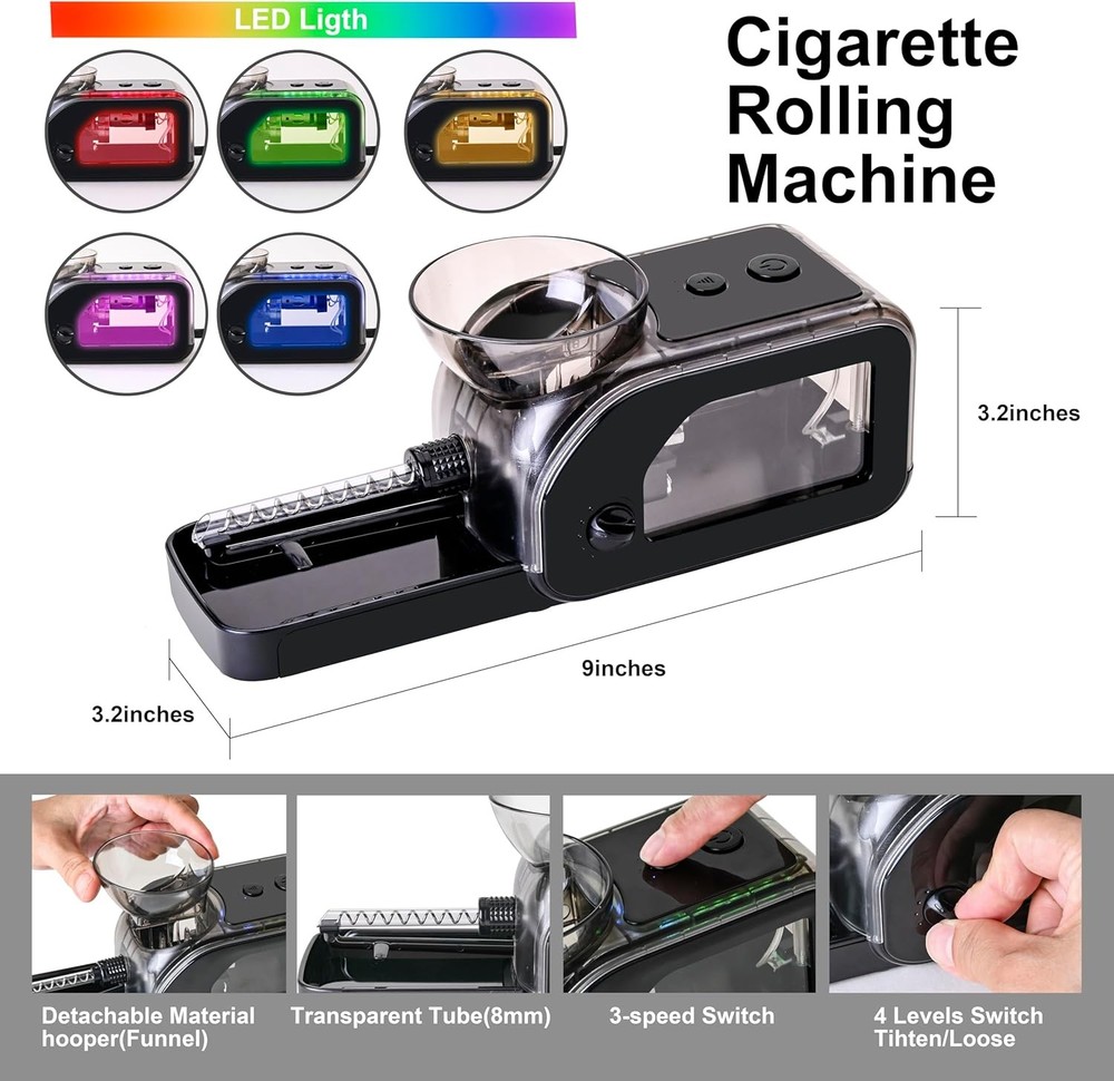 Electric Cigarette/Cone Rolling Machine Set with Manual Sipce Grinder,Automatic