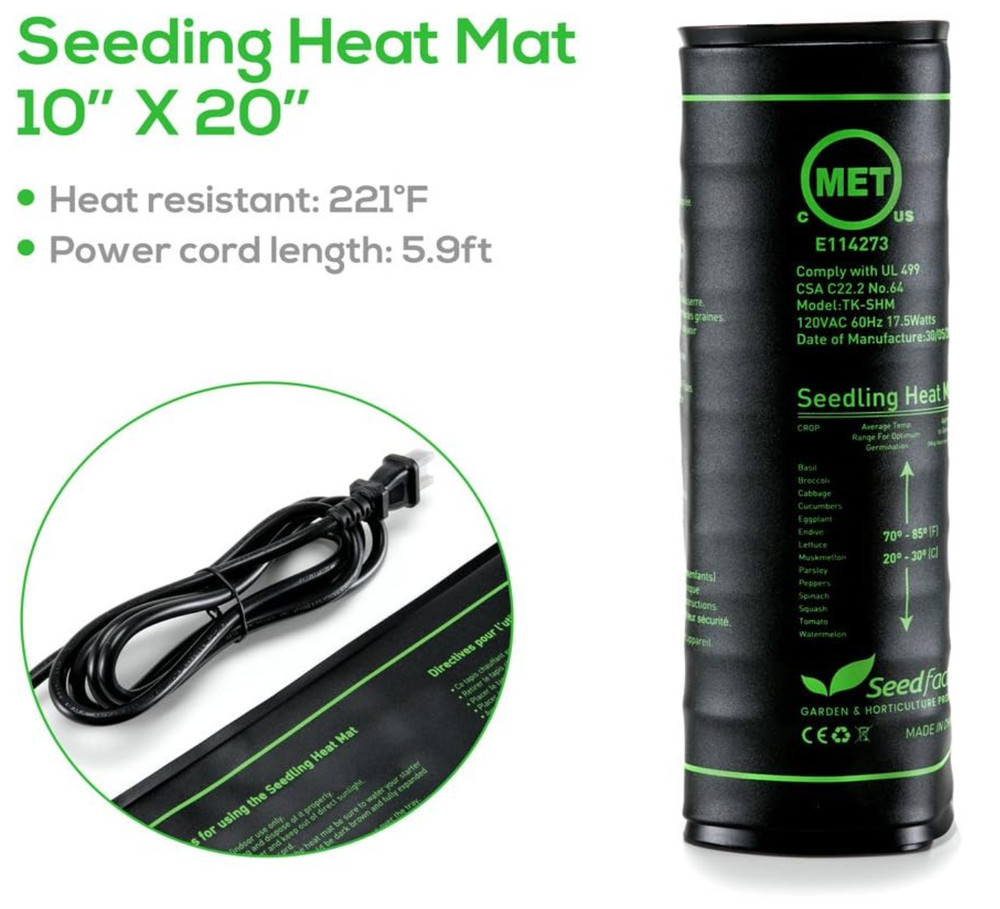 Seedfactor Waterproof Durable Germination Station Heat Mat 10"x20" A