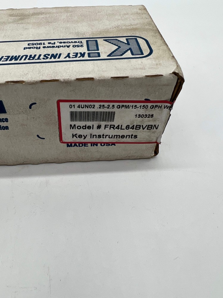 Key Instruments FR4L64BVBN Acrylic Flow Meter (New)