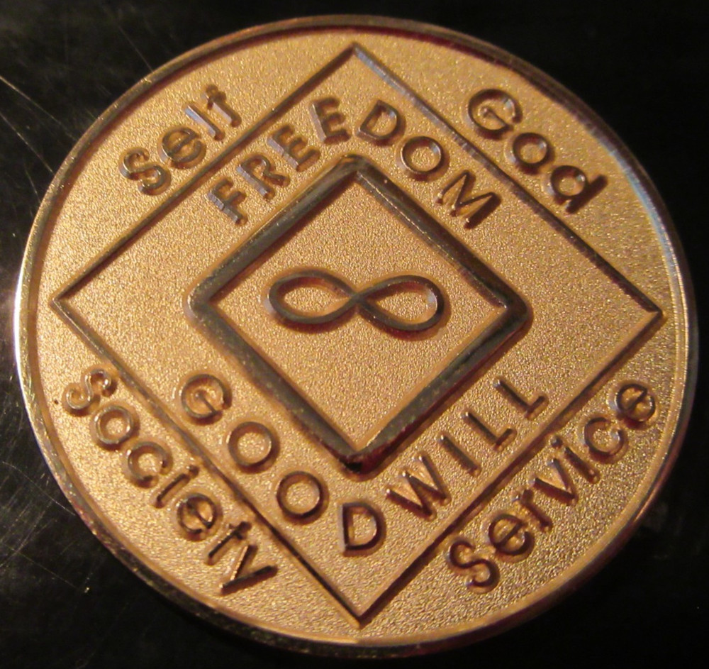 Narcotics Anonymous eternity NA Gold Medallion Token Clean