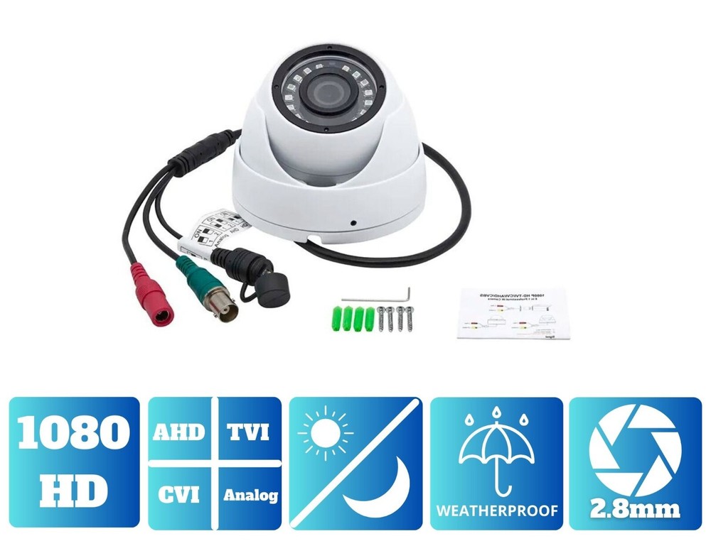 HD 2MP Weatherproof Fixed Wide Angle CCTV Security Surveillance Camera 2 Pack