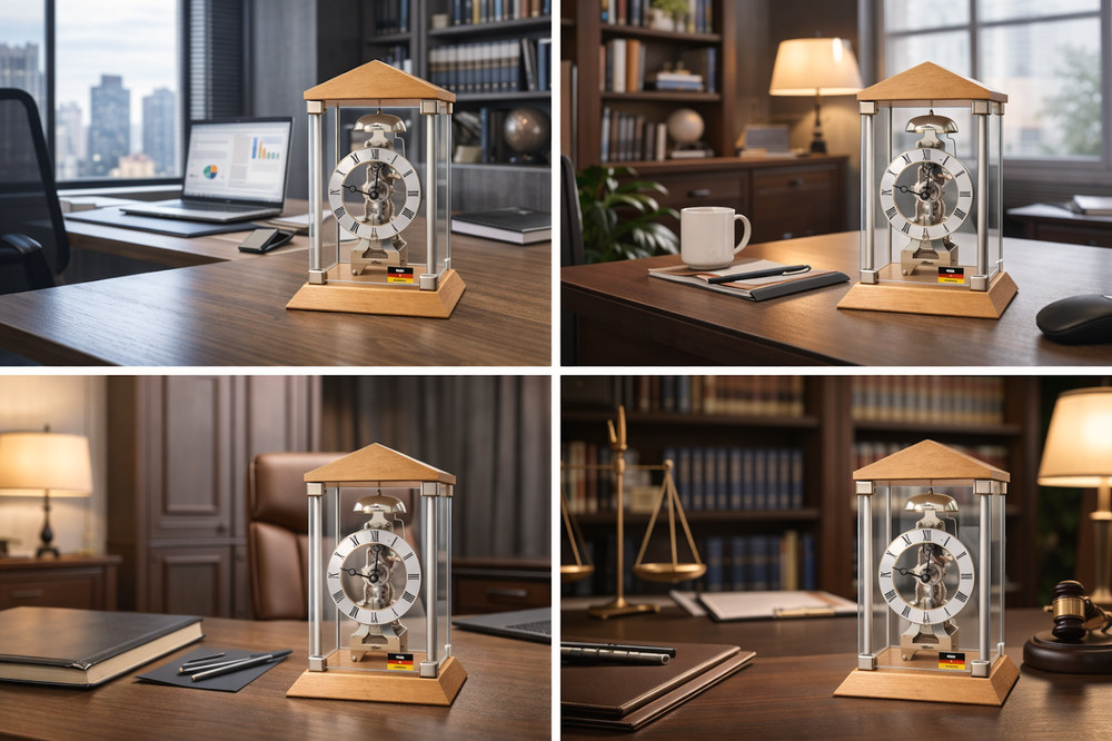 Hermle Contemporary Beech Table Clock 2786-320791