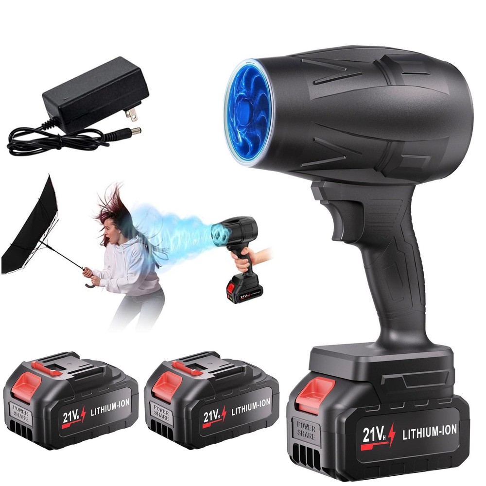 Electric Cordless Leaf Blower, 130MPH Handheld Leaf Blower, 2X 2.6Ah Battery ...