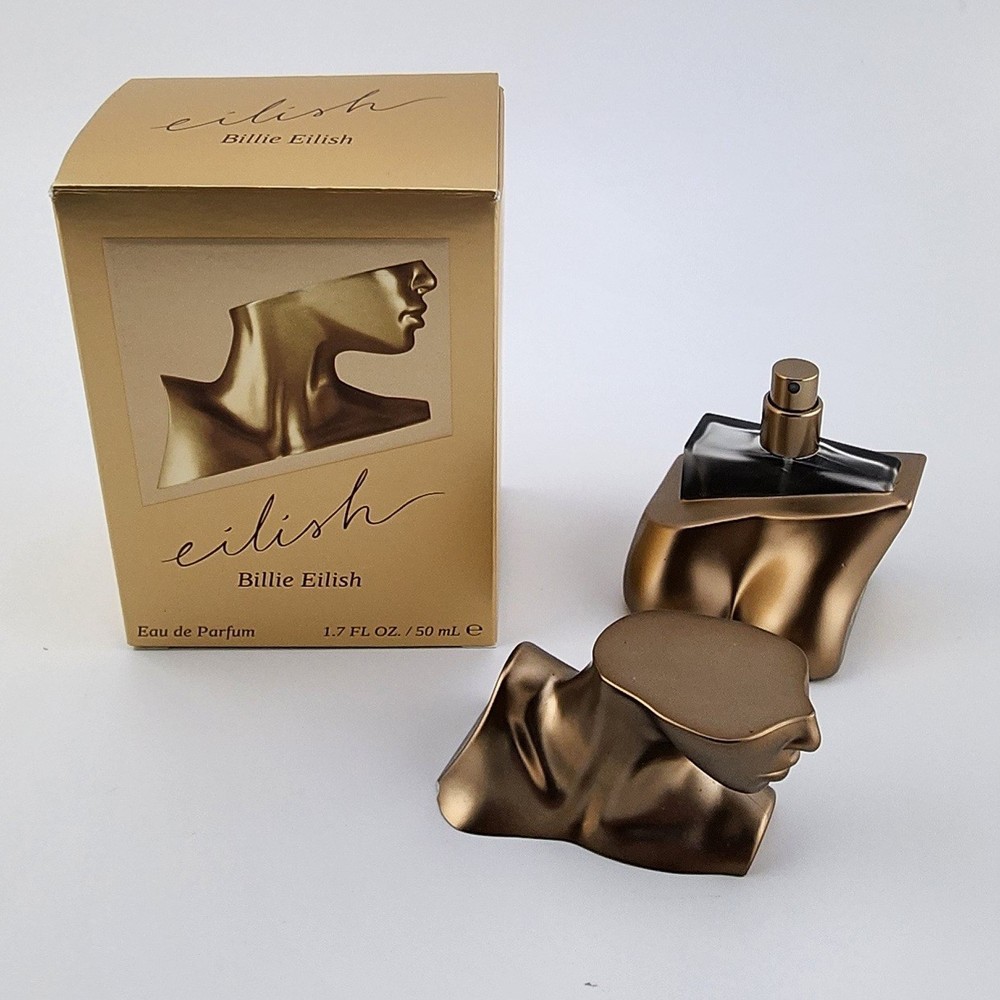 * EMPTY * Billie Eilish Eilish No. 1 Empty Bottle 1.7 oz Gold Statue with Box