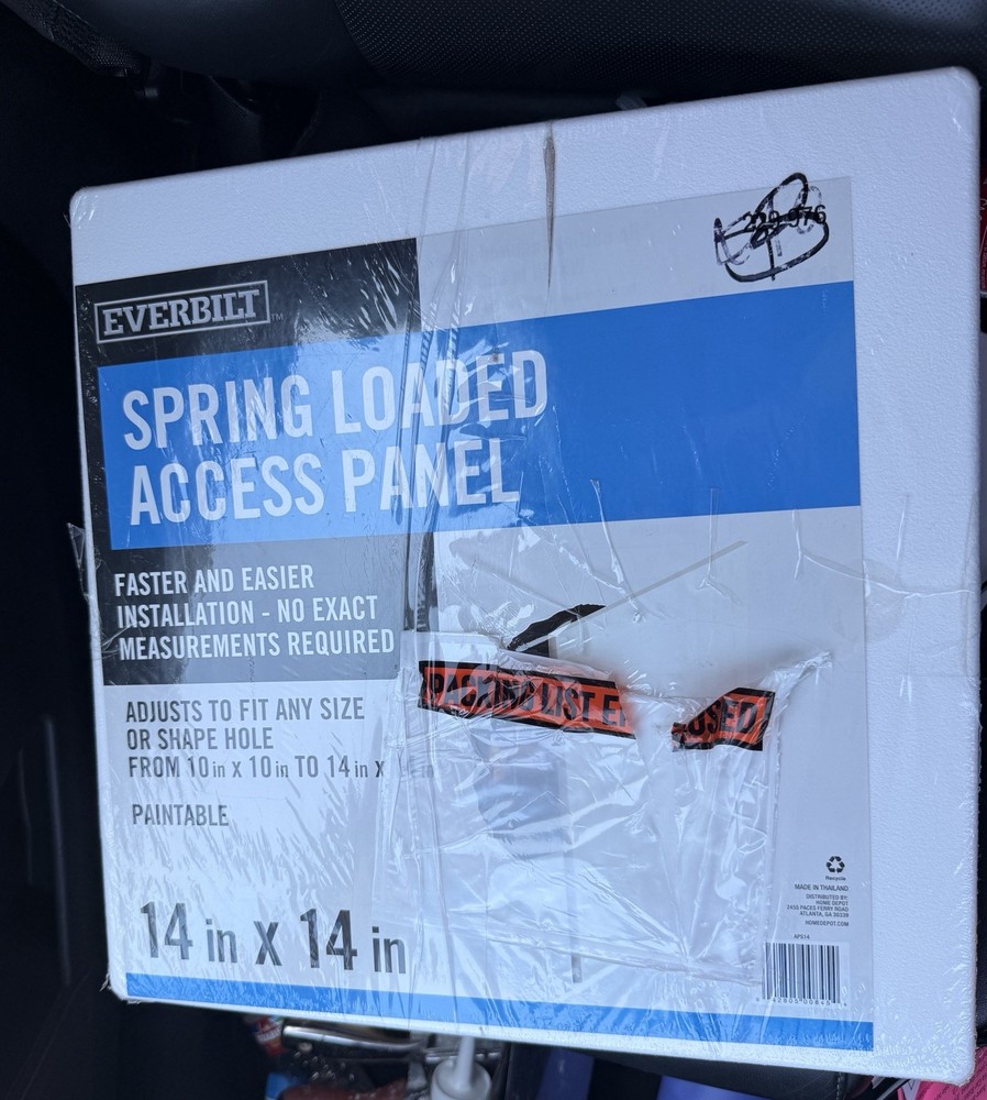 Everbilt 14 In. X 14 In. Adjustable Spring Loaded Plastic Access Panel White