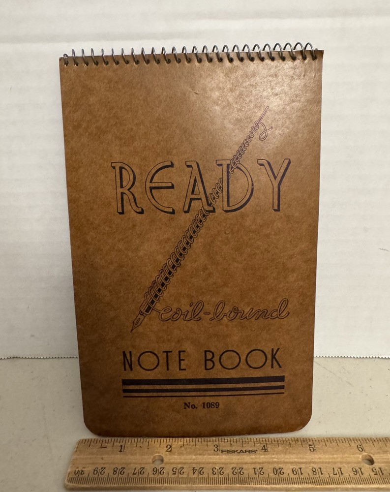 Vintage Ready Note Pad  Coil Bound  Notebook  No. 1089
