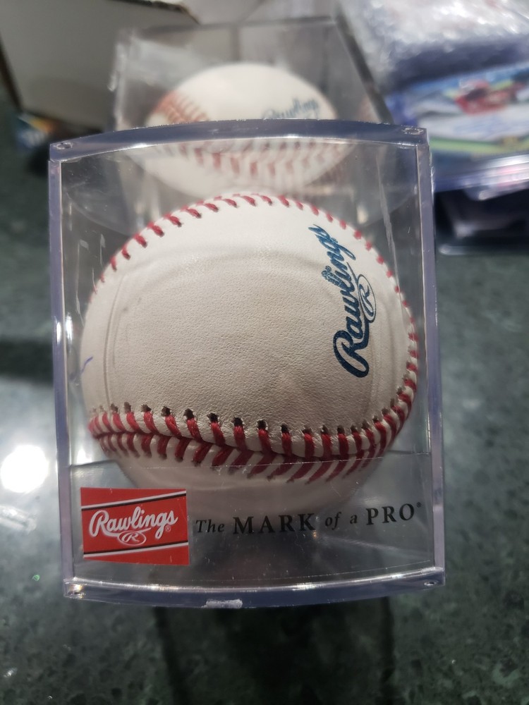 Liam Spence Signed Rawlings Baseball Savannah Firefighters With Case
