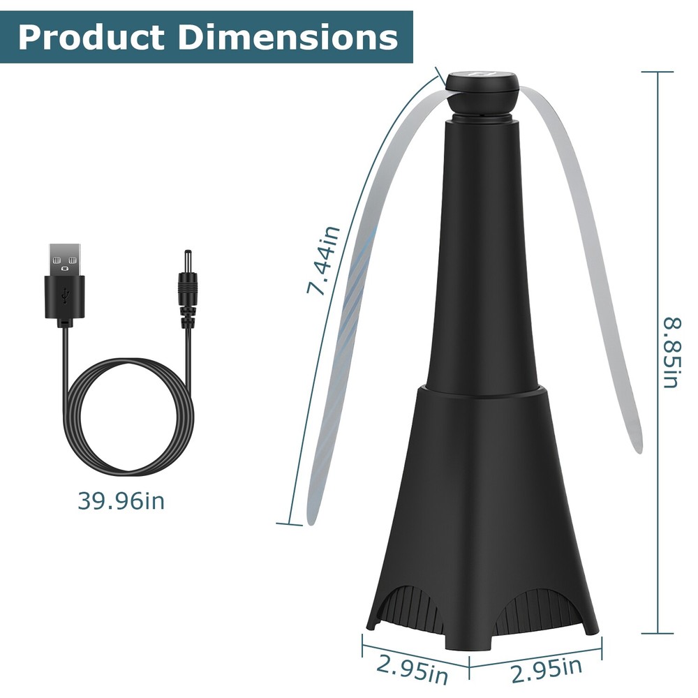 2PCS Rechargeable Fly Repellent Fans for Fly & Insect Bug Fan Table Top