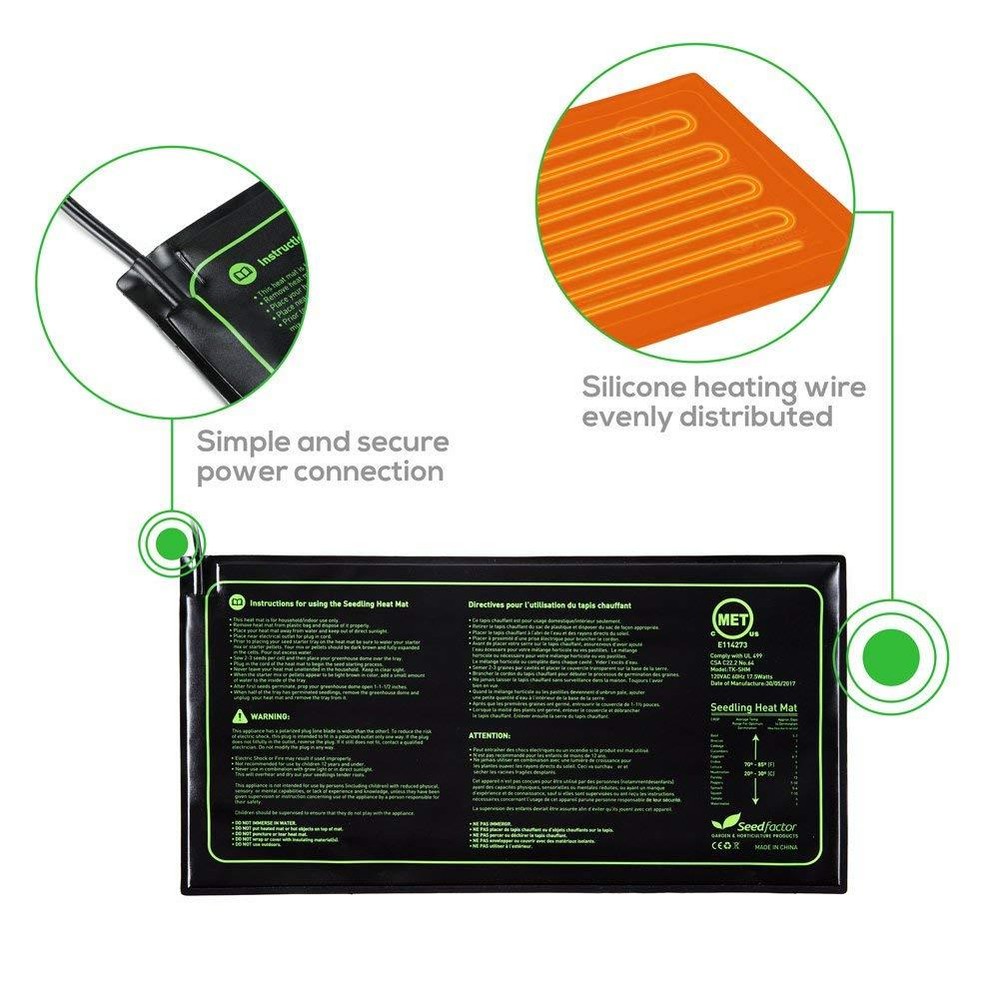 Seedfactor Seedling Heat Mat Seed Starter Heating Pad Germination Propagation US