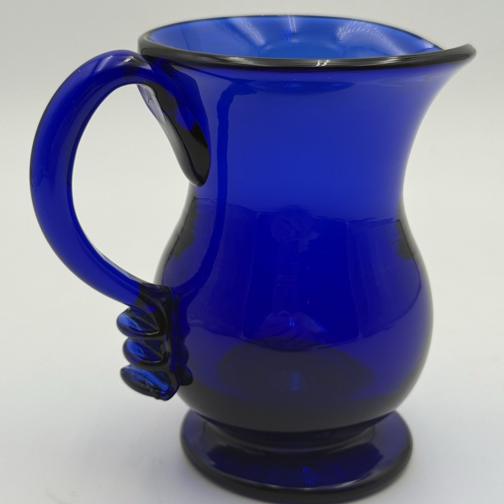 Siegel Type Cobalt Blue Glass Cream Pitcher