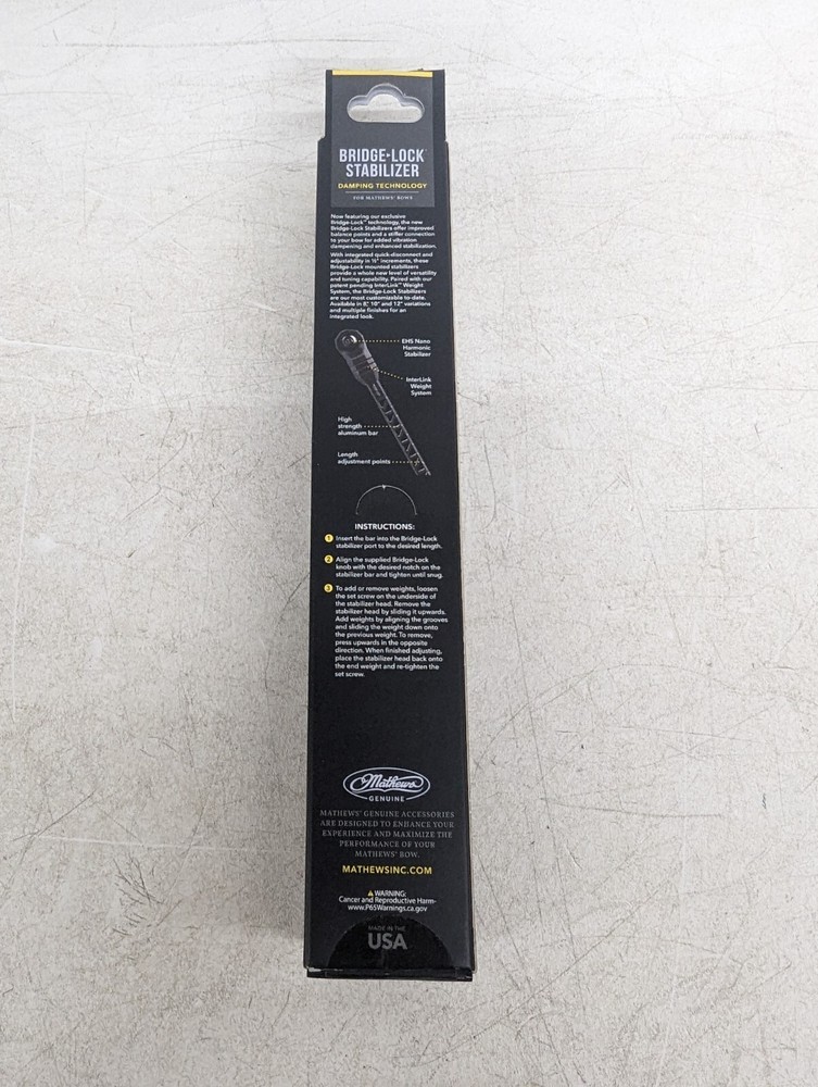 Mathews Bridgelock Stab Stabilizer for Mathew's Compound Bows BLS 8" SITKA E2