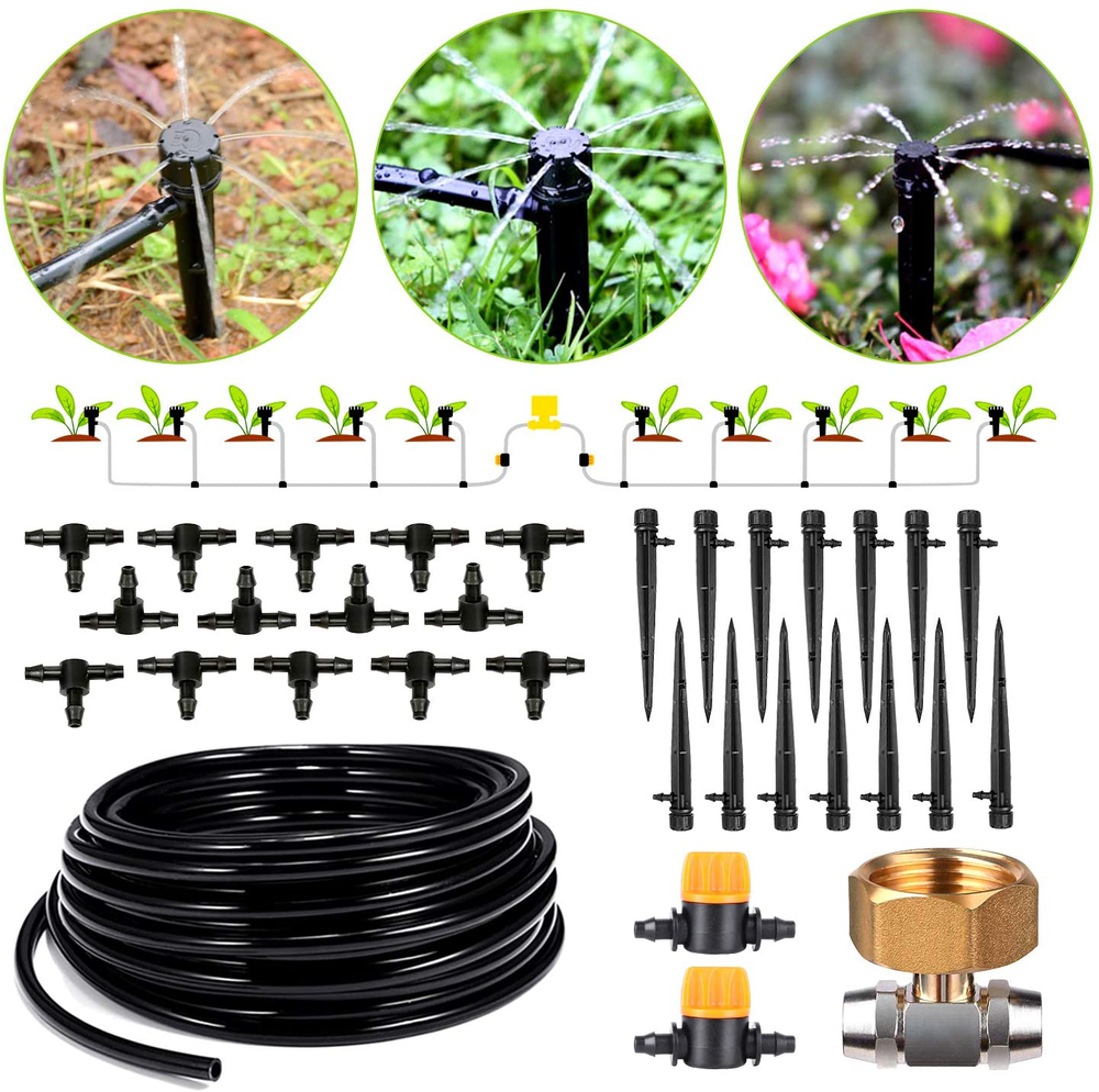 Water Saving Garden Lawn 49ft Drip Irrigation Kit Automatic Watering System