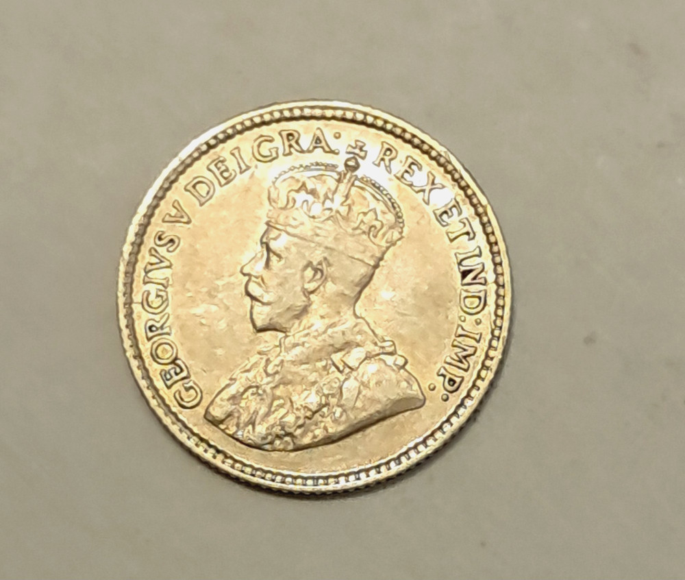 KM# 22a-1920  5 cent silver Canada coin