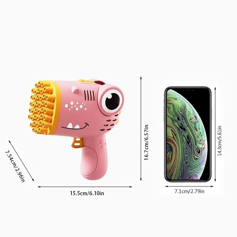 40 Hole Dinosaur Bubble Gun Machine Automatic Kids Bubble Blower Toy Gift