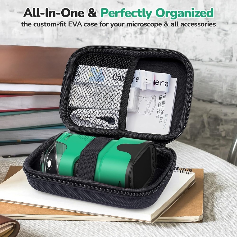 Rechargeable Pocket Microscope for Kids - 1000X Magnification & 4K Display