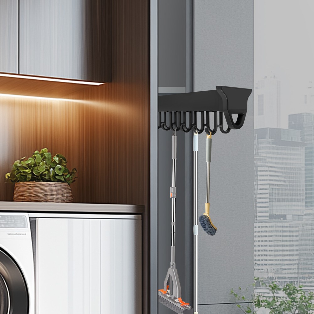 Pull-out Storage Rack Multifunctional Kitchen Organizer Hanging Pot Rack Black