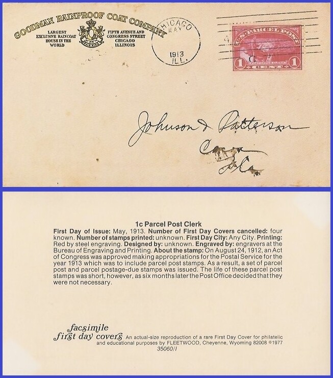 USA4 #Q1 ADDR FACSIMILE FDC   Postal Clerk