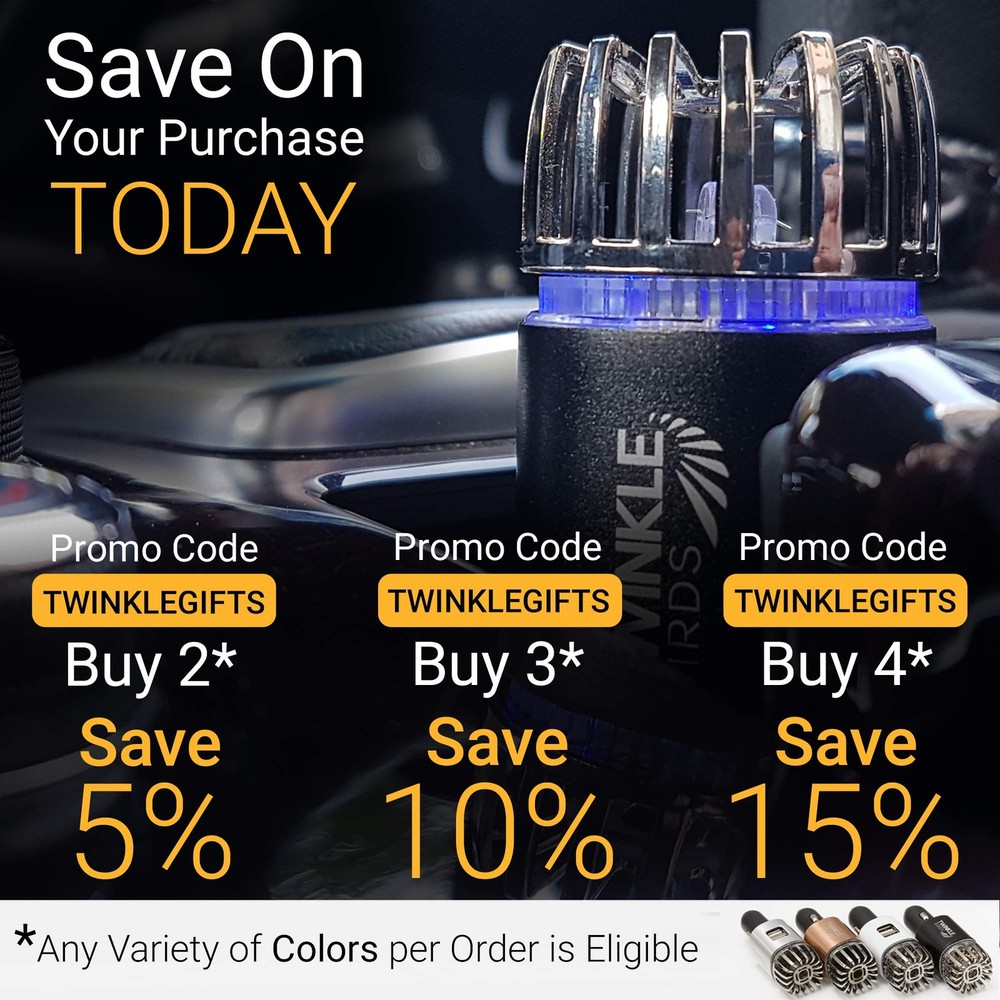 Car Air Purifier Ionizer - 12V Plug-in Ionic Anti-Microbial Car Deodorizer wi...