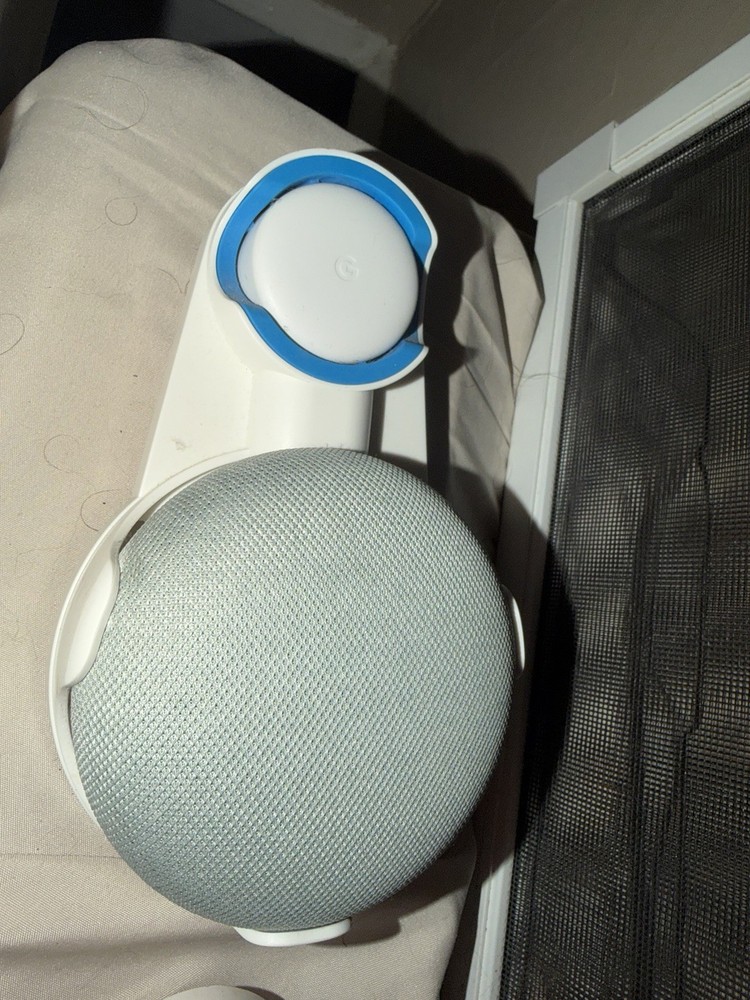 2 Google Home Mini Smart Assistant - Charcoal And White Both With Wall Mount