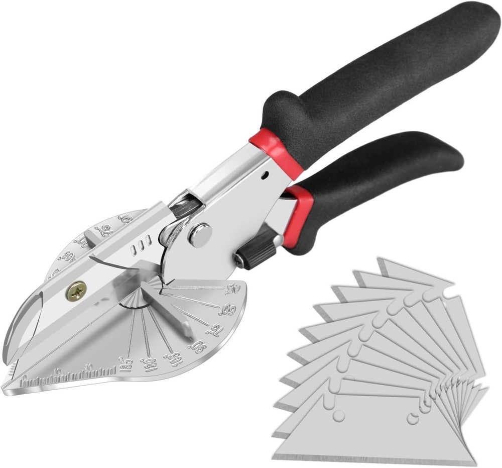Adjustable Miter Shear for DIY Projects - Precision Cuts with 10 Sharp Blades
