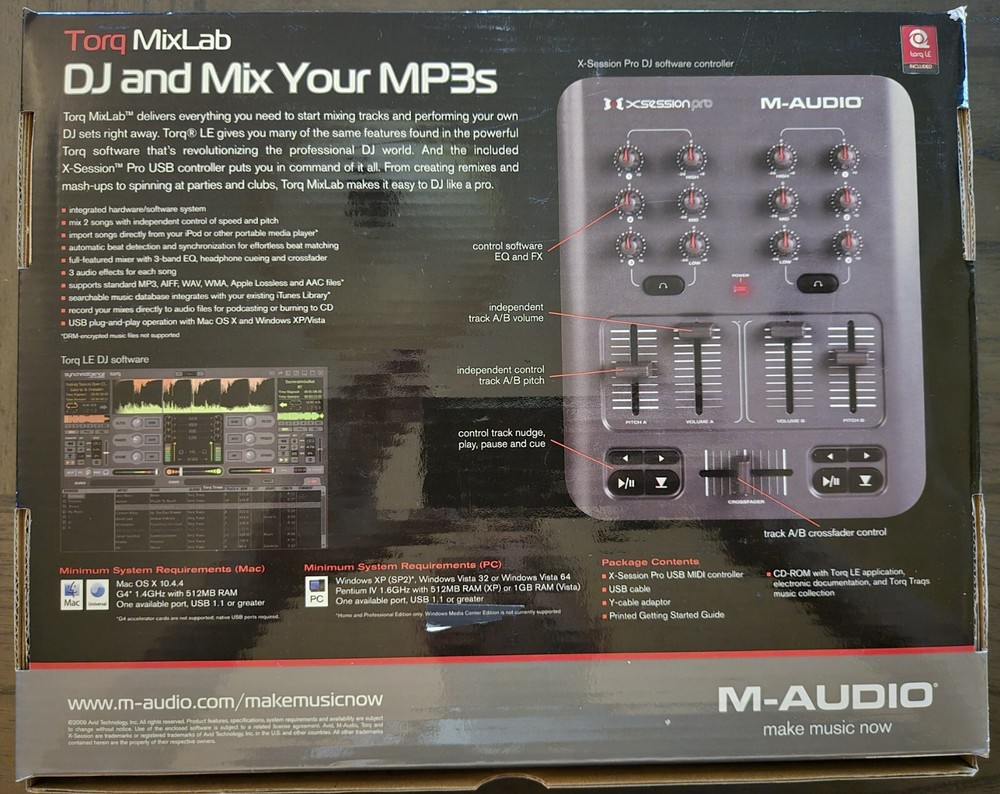 M-AUDIO TORQ MIXLAB MIX LAB DIGITAL DJ SYSTEM