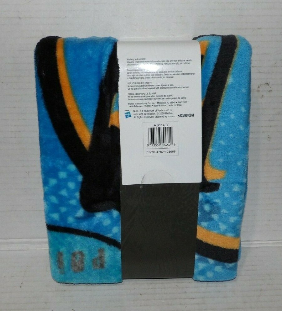 Hasbro Nerf Soft &and Cuddly Silky Soft Throw 40" x 50" . NIP