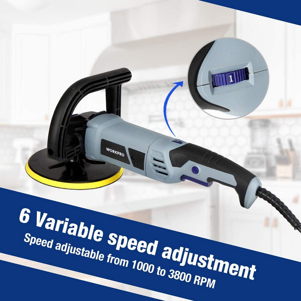 WORKPRO 3800PRM 7" Electric 6 Variable Speed Car Polisher Machine Buffer Sander