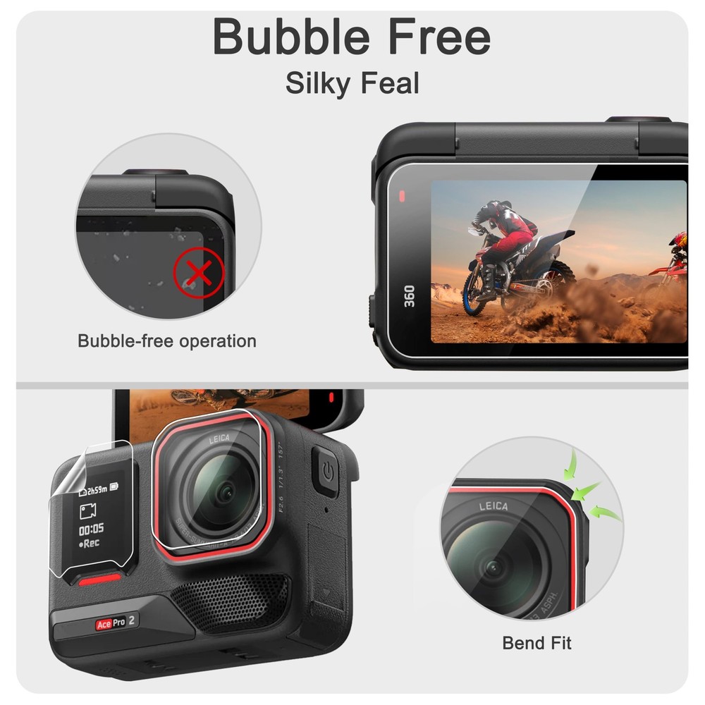 FiTSTILL 9PCS Lens&LCD Screen Protector for Insta 360 Ace Pro2,Tempered...
