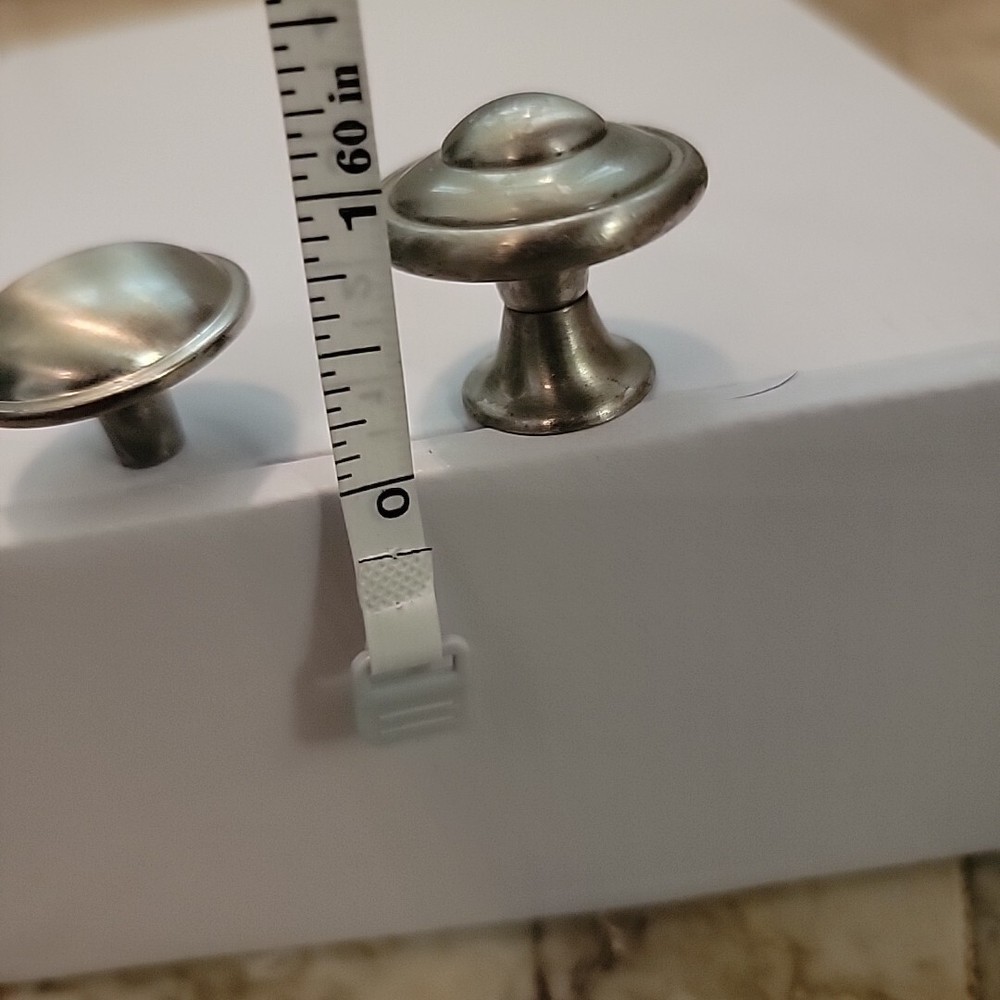 Cabinet Knobs Lot 18 Brushed Silver Round 1.25" Kitchen Drawer Pulls