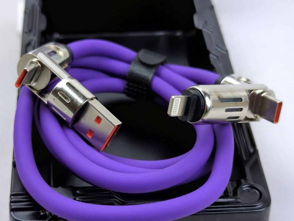 240W FAST CHARGING DATA CABLE, USB-C + USB-A / USB-C + APPLE, 4 FT