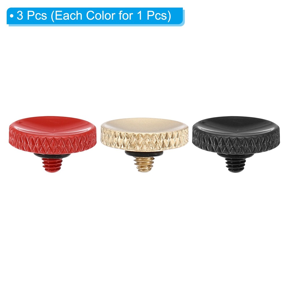 3 x Camera Shutter Button Shutter Release Knurled Red Matte Golden Black
