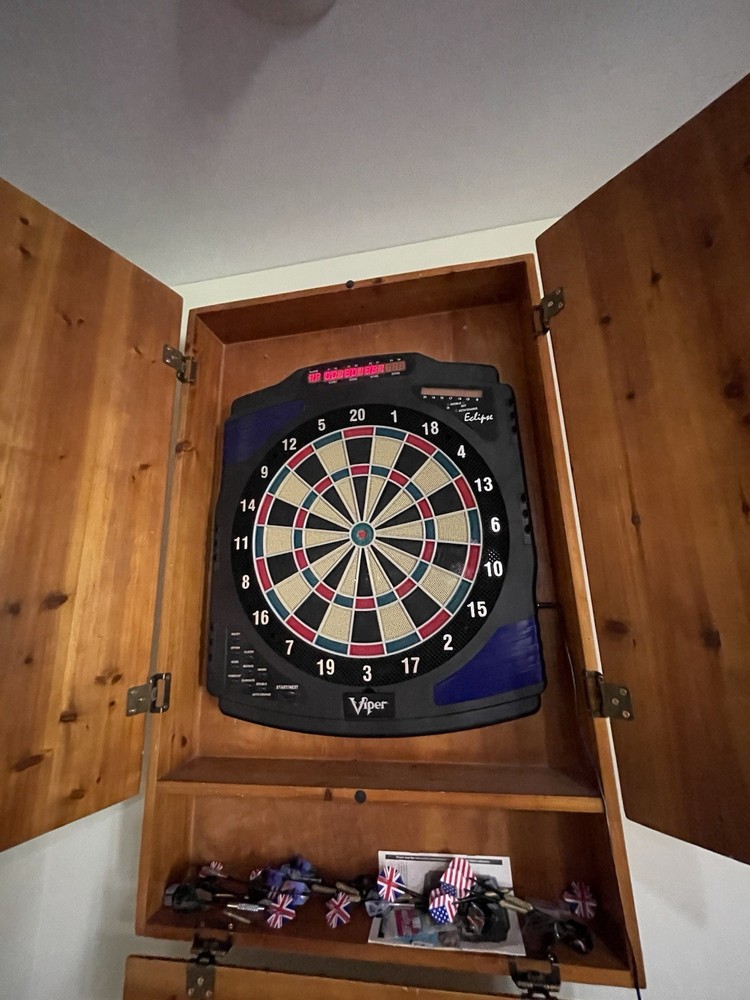 Working Dart Board With Darts