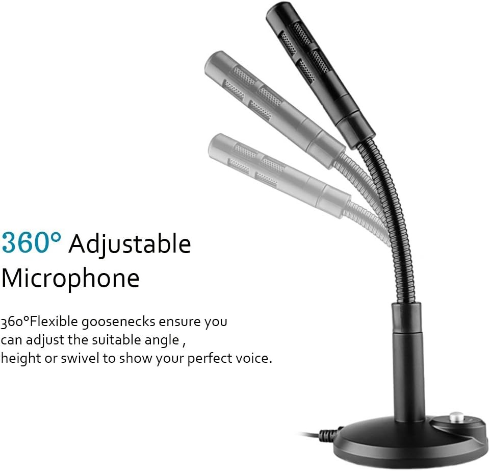 USB Microphone for Computer, Plug & Play Desktop Mic for Recording, Gaming