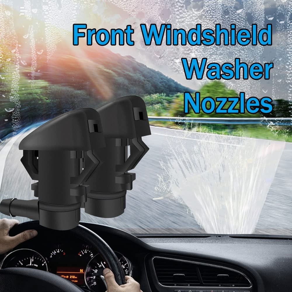2PCS Front Windshield Washer Nozzles, Single Hole Windshield Sprayer Nozzle R...