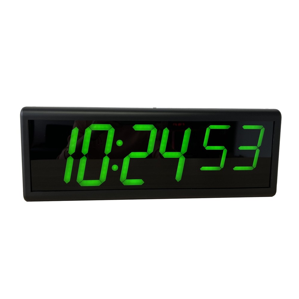 4" 6 Digit Green LED Network IP Digital Clock, NTP Server Synchronized