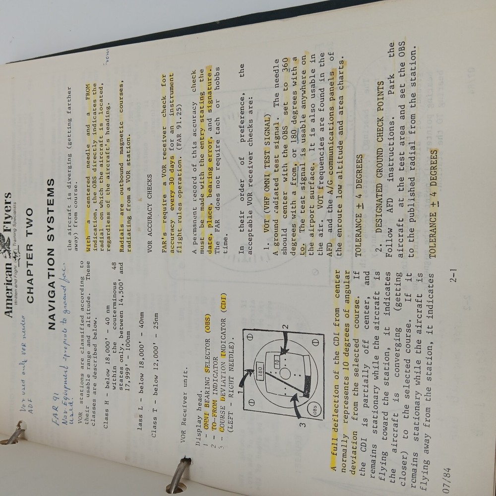 AMERICAN FLYERS PILOT TRAINING SPECIALISTS, PILOT FLIGHT MANUAL. 1984