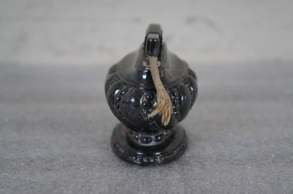 Mid Century Ronson Crown Silver Plate Cigarette Cigar Table Parlor Lighter 3"