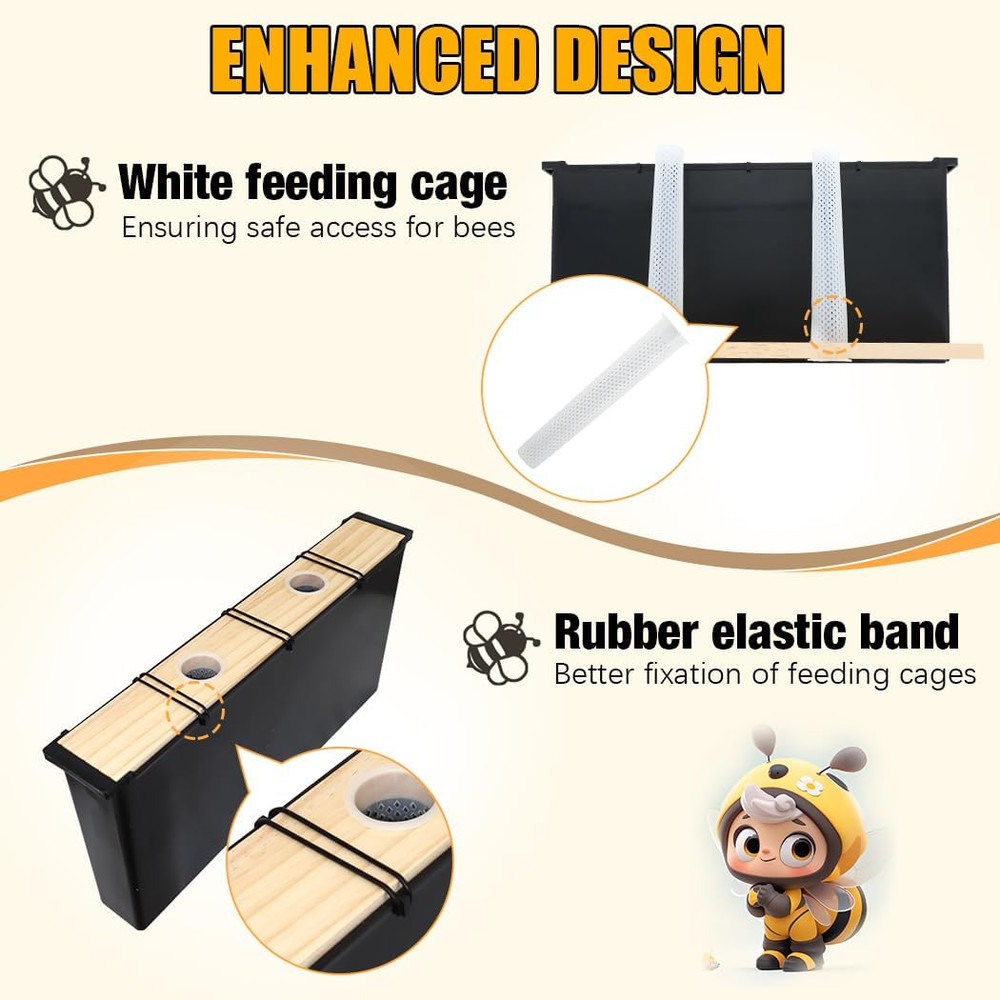 Bee Hive Frame Feeder 2 Pack 6.5L Deep Box Food Grade Beekeeping