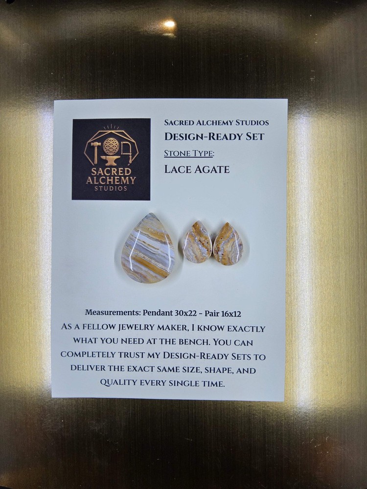 Tear Shape - Lace Agate - Design-Ready Set