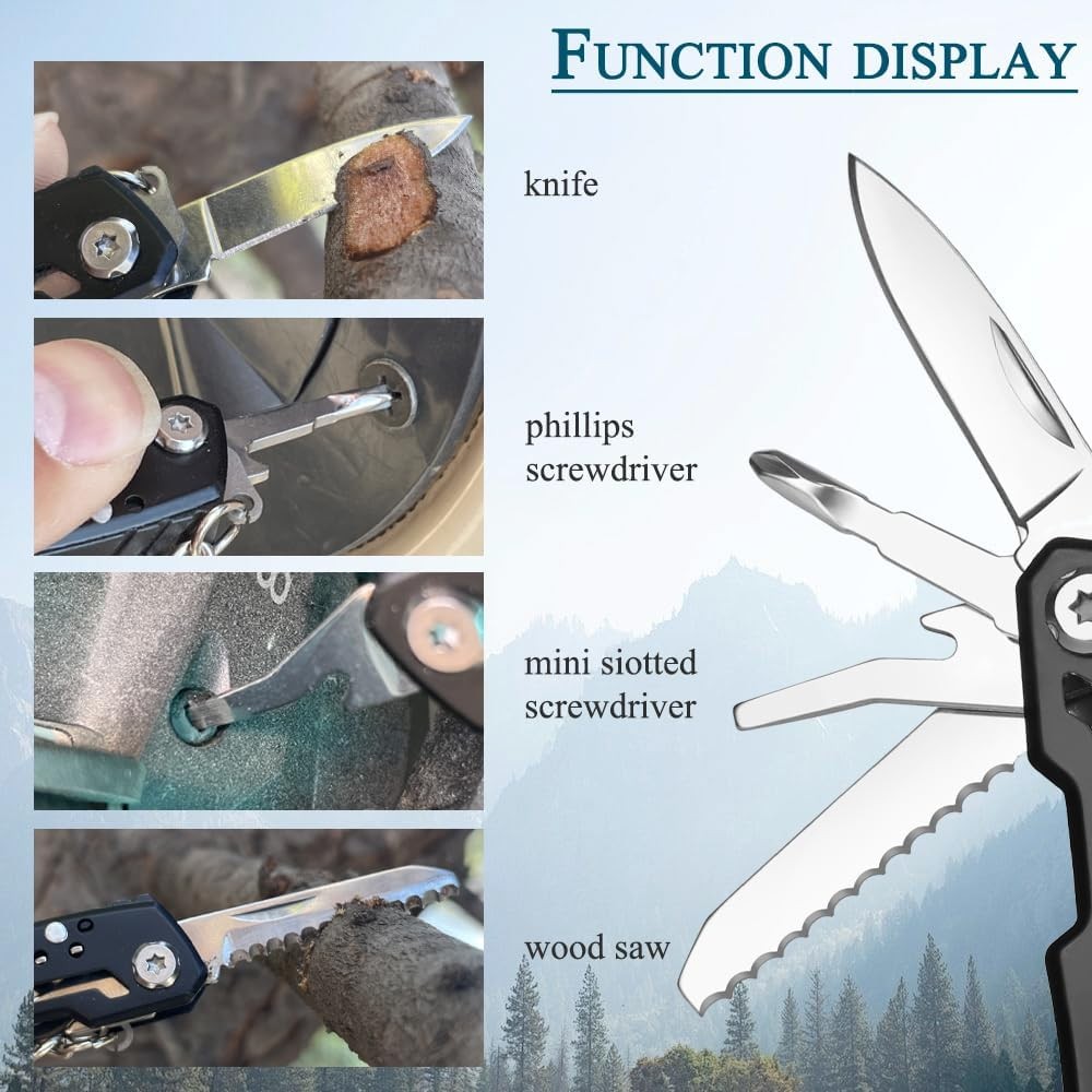 14 In 1 Mini Multitool Pliers Rugged & Practical Portable Pocket Camping Tools